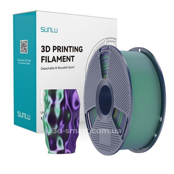 Філамент Silk PLA+ Dual Color 1.75мм зелений фіолетовий, 1кг ФР-00012143 фото
