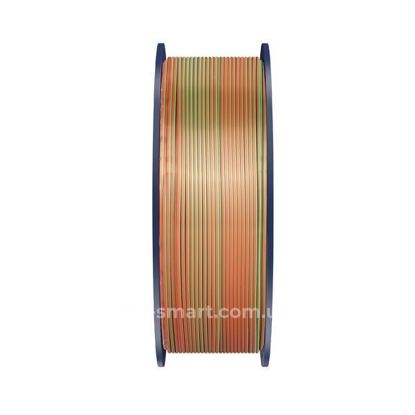 Філамент Silk PLA+ Tril Color 1.75мм помаранчевий синій зелений, 1кг ФР-00012147 фото