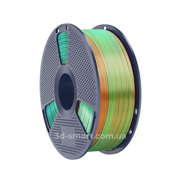 Філамент Silk PLA+ Tril Color 1.75мм помаранчевий синій зелений, 1кг ФР-00012147 фото