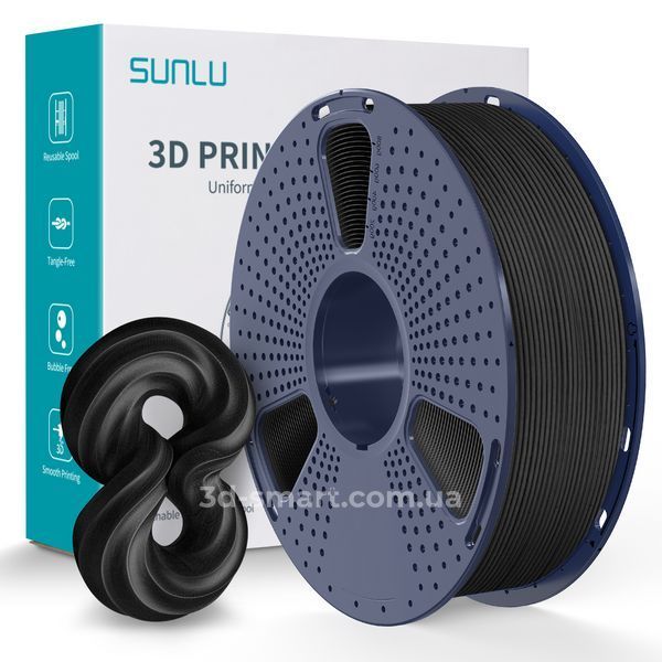 Філамент PETG карбон чорний 1 кг PET-05 фото