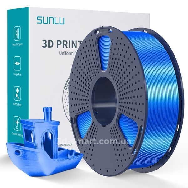 Філамент Silk PLA+ 1.75мм синій/Blue, 1кг ФР-00012153 фото