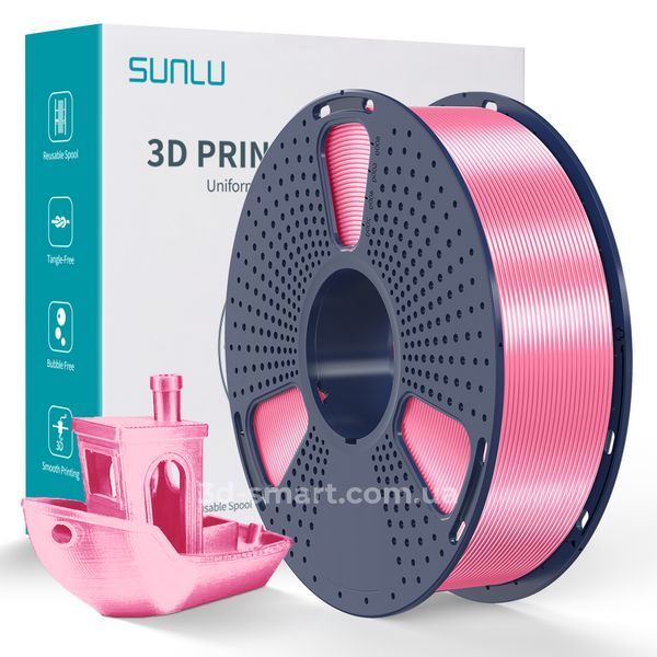 Філамент Silk PLA+ 1.75мм рожевий, 1кг ФР-00012156 фото