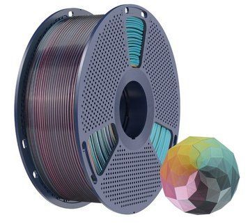 Філамент Silk PLA+ Four Color 1.75мм червоний жовтий зелений чорний, 1кг НФ-00000100 фото