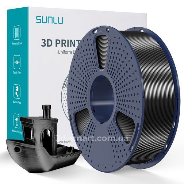 Філамент Silk PLA+ 1.75мм Чорний/Black, 1кг ФР-00012162 фото