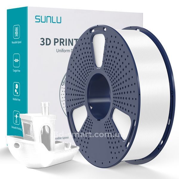 Філамент Silk PLA+ 1.75мм Білий/White, 1кг ФР-00012163 фото