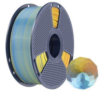 Філамент Silk PLA+ Four Color 1.75мм синій фіолетовий помаранчевий жовтий, 1кг НФ-00000102 фото