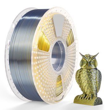 Філамент Silk PLA+ Dual Color 1.75мм чорний золотий, 1кг ФР-00012138 фото