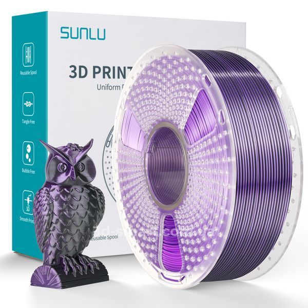 Філамент Silk PLA+ Dual Color 1.75мм чорний фіолетовий/Black Purple, 1кг ФР-00012139 фото