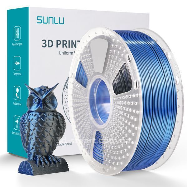 Філамент Silk PLA+ Dual Color 1.75мм чорний синій, 1кг ФР-00012140 фото