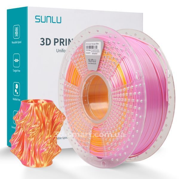 Філамент Silk PLA+ Dual Color 1.75мм рожевий золотий, 1кг ФР-00012142 фото